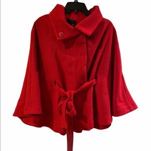 C. Luce Red Women’s Swing Cape Coat Jacket Small